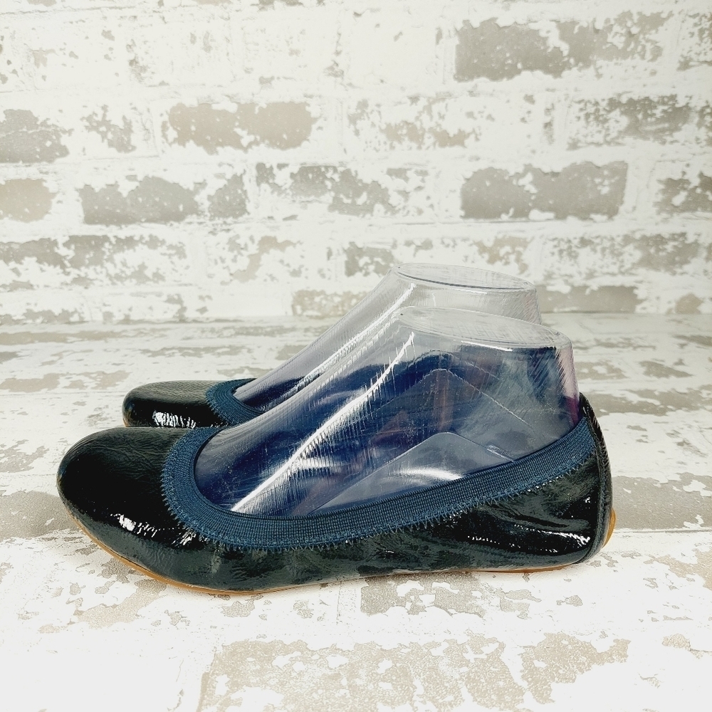 Cole Haan Black Blue Elastic Top Slip On Casual Ballerina Flats C26